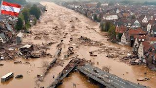 Austria is being devastated! Storms and flash floods destroyed roads and submerged houses