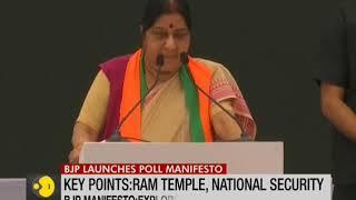 BJP Manifesto 2019: BJP brings 'Sankalp Patra' not 'Ghoshna Patra', says Sushma Swaraj