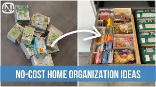 NEW kitchen and home organization ideas and no-cost hacks