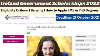 Government of Ireland Postgraduate Scholarship Programme |  Ireland Government Scholarship 2022