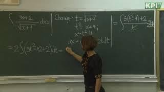 Indefinite integrals. Change of variables