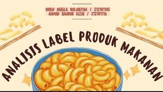 Analisis label pada kemasan produk Industri dan label pada kemasan UKM / Qorin, Riziq