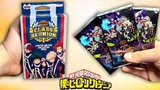 MY HERO ACADEMIA CARDS! OPENING THREE CLASS REUNION LIMITED EDITION UNIVERSUS COLLECTORS BOXES!