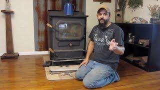 Cleaning the chimney on our wood burning stove.