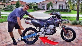 WHEELIE BAR ON THE SUPERMOTO!