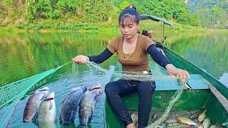 Building life on the island, how young Vietnamese girl catches fish and survives