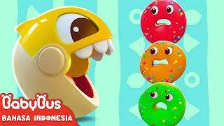 Pacman dan Donat | Belajar Warna | Animasi yang Menyenangkan | BabyBus Bahasa Indonesia