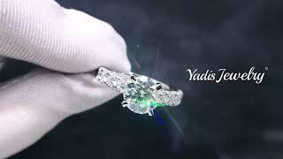 Round Brilliantly Moissanite Colorless DEF Women Jewelry Engagement Wedding Ring by Yadis Jewelry