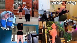 WEEKLY VLOG | workout with me + vintage pickups + 4th of july festivities + new jewelry & glasses