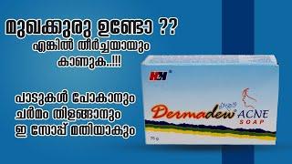 മുഖക്കുരു പാടുകൾ പോകാൻ ഒരു സോപ്പ് | Derma Dew Acne Soap Honest Review