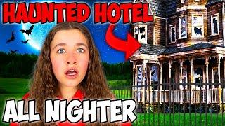 SURVIVING an ALL NIGHTER in a HAUNTED HOTEL