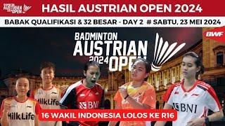 Hasil Austrian Open 2024 hari ini,day2 ~  16 Wakil Indonesia Lolos ke babak 16 Besar