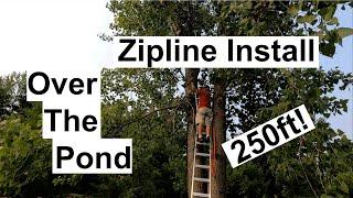  How To Install An Awesome Zipline In The Backyard Over The Pond - Step By Step Instructions