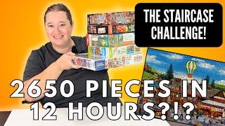 12 Hour Staircase Challenge // A New Jigsaw Puzzle Challenge // Can I Do 2650 Pieces in a Day??