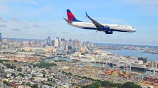 Landing in Boston - Logan Airport | Beautiful city view!