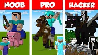 Minecraft NOOB vs PRO vs HACKER: STATUE HOUSE BUILD CHALLENGE in Minecraft / Animation