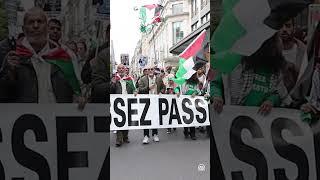 Protesters gather in Paris calling France for sanctions against Israel over its attacks on Gaza