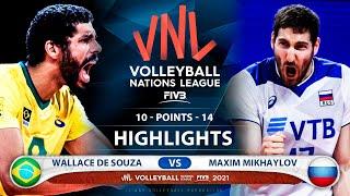 Brazil vs Russia | VNL 2021 | Highlights | Wallace De Souza vs Maxim Mikhaylov