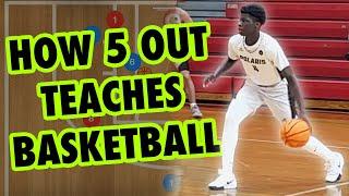 How To Teach Team Basketball With The 5 Out Offense