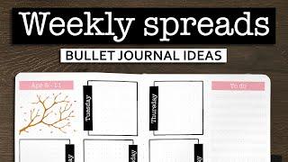 BULLET JOURNAL WEEKLY SPREADS  Weekly spread ideas for your bullet journal | Bujo weekly setup