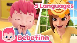 If You're Happy in 5 Languages (ver. Bebefinn) | Nursery Rhymes For Kids