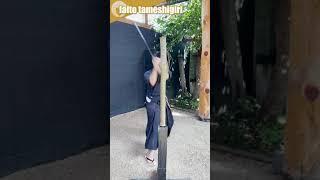 Tameshigiri (Tatami Mat Cutting) with an "IAITO (Replica Katana)!" This is What Happened...! #Shorts