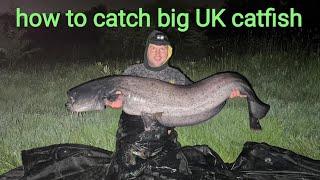 catching Wels catfish from a hard lake