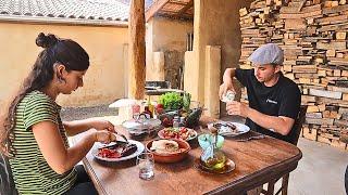 Restoring our 200 y.o. HOUSE, Summer Days Harvesting Food from Garden #91