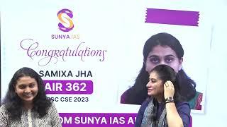 Topper's Talk | Samixa Jha AIR 362 | UPSC 2023 | Ahmedabad | Sunya IAS | Shruti Panchal