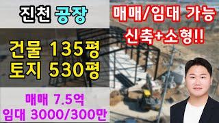 충북 진천 소형 공장 매매 임대(건물135평 토지530평)