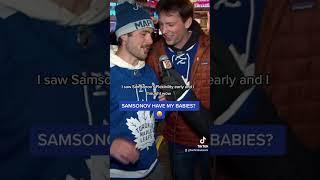 So... Samsonov's flexibility eh? #leafs #nhl #reaction #fancam #interview #Toronto #unholy