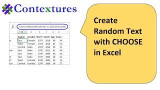 Create Random Text with CHOOSE in Excel