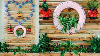 DIY Vertical Garden Wall from Recycled Materials for Small Garden and Balcony