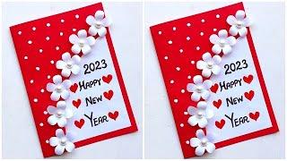 Happy New year card 2023 / How to make new year greeting card / DIY New year card making easy