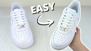 HOW TO BAR LACE NIKE AIR FORCE 1s (EASY Way)