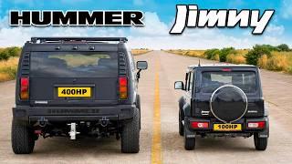 Hummer V8 vs Suzuki Jimny: ARRANCONES