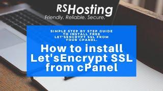 How to install Let'sEncrypt SSL from cPanel