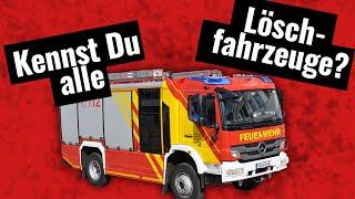 Alle 9 deutschen Löschfahrzeugtypen (Feuerwehr DIN 14530: KLF, TSF, TSF-W, MLF, LF, HLF, LF 20 KatS)
