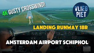  Boeing 737 Crosswind Landing at Amsterdam Polderbaan | Gusty Approach into Schiphol