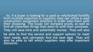 The Benefits of a Used and Refurbished Construction Equipment Directory.wmv