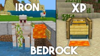 3 EASY Starter Farms For Beginners In Minecraft Bedrock 1.21! (Iron Farm, XP Farm)