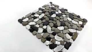 Design Edelstahl Metall Kiesel Mosaik Black Silver