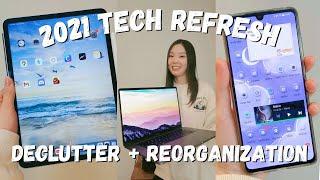 2021 TECH REFRESH | Decluttering + Reorganizing My Daily Tech Devices *much needed* 