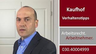 Kaufhof - Verhaltenstipps für Arbeitnehmer | Fachanwalt Alexander Bredereck