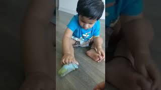 Little Advaith learning how to remove socks101!!     #cutetot #addu ##funny 