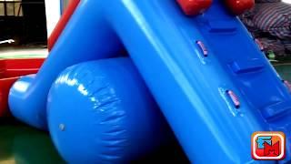 Надувная водная горка «Пляжная» с одноразовой подкачкой, размер 6.5х3х2.5 м.