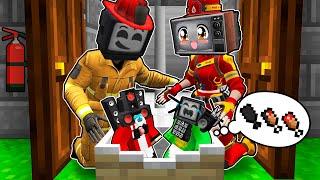 JJ and Mikey are ORPHANED? FAMILY of FIREFIGHTERS SAVE the BABIES in Minecraft - Maizen