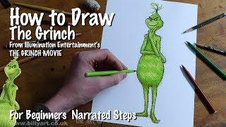 How to Draw the Grinch from the Illumination 2018 Film voiced by Benedict Cumberbatch