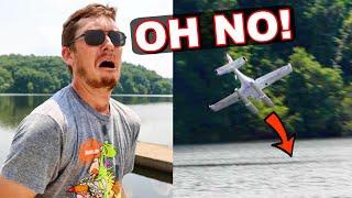 WATER AIRPLANE CRASH in the MIDDLE OF LAKE!!!!! - ESR TL2000 Sting RC Plane - TheRcSaylors