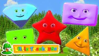 Canzone di forme | Filastrocche per bambini | Little Treehouse Italiano | Cartoni animati